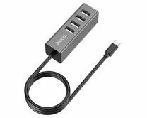 USB HUB Hoco HB1 4 порта USB 2.0 (темно-серый)