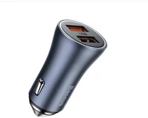 АЗУ-2USB Baseus Golden Contactor Pro Dual Quick Charger Car Charger 40W серый