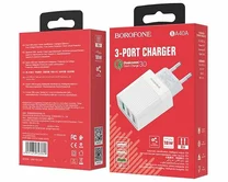 СЗУ-3USB Borofone BA40A QC3.0 белый