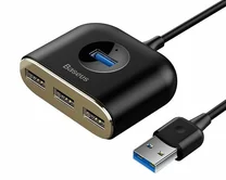 USB HUB Baseus Square round 4-in-1, 1метр (черный)