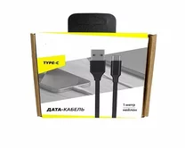 Кабель Axxa Type-C - USB нейлон, 2А, черный, 1м