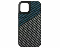 Чехол iPhone 12/12 Pro Dual Carbon (синий/серый)