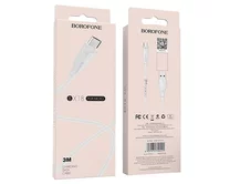 Кабель Borofone BX18 microUSB - USB белый, 3м