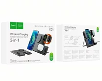 Зарядная станция Hoco CQ1 Flash folding 3-in-1(iWatch) черная